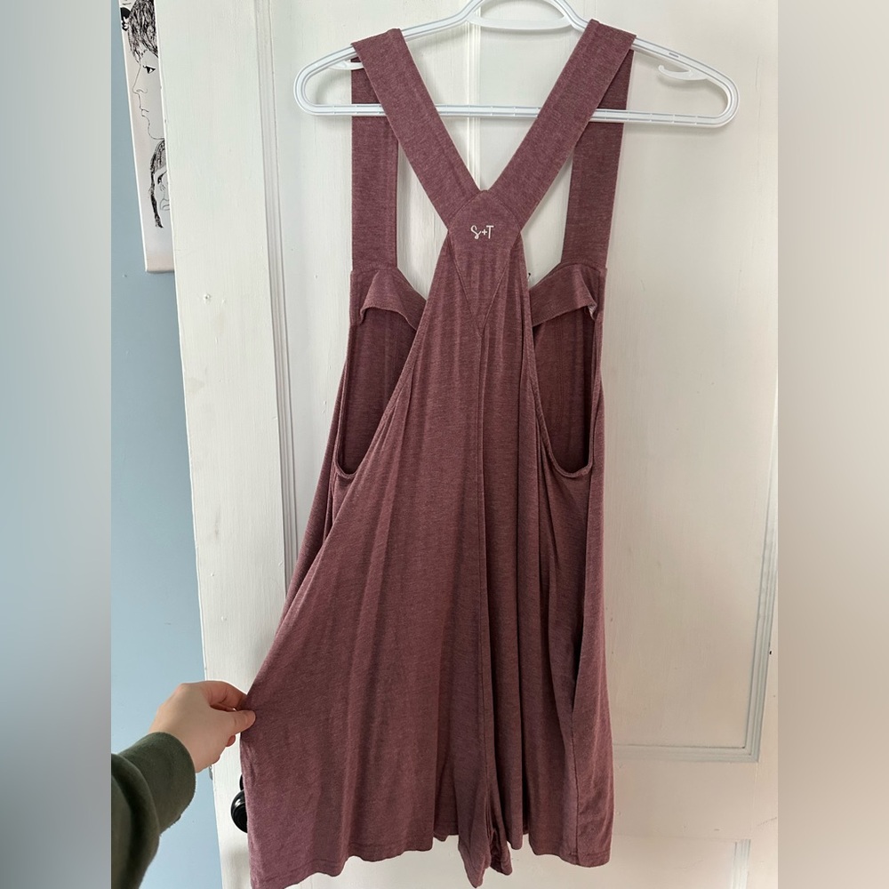 Mauve tank shorts romper